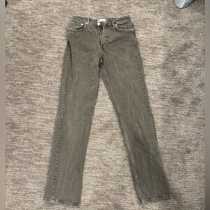 Zara Women's Charcoal Brown Straight Leg Jeans